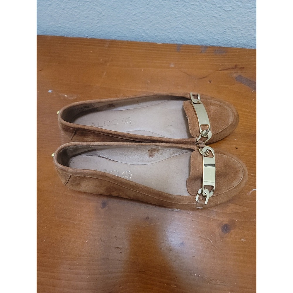 Aldo suece women's flats loafer gold details around